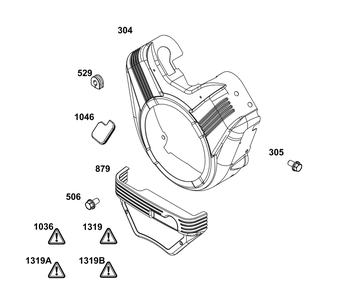Blower Housing Group Diagram and Parts List for 386777-0145-G1  Briggs and Stratton Engine